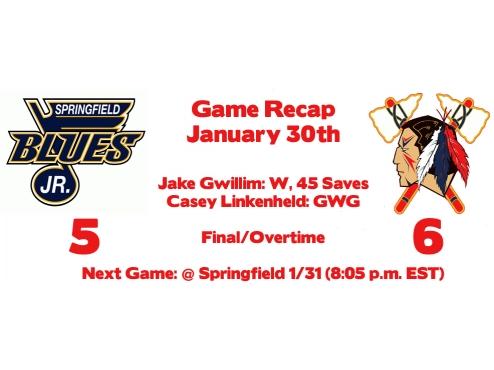 Linkenheld Scores Game-Winner as Tomahawks Defeat Jr. Blues 6-5