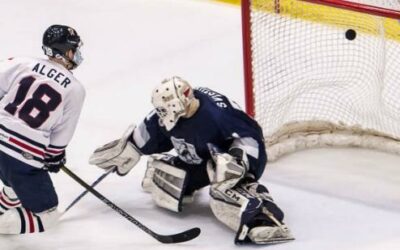 Alger's Hat Trick Carries Tomahawks to Overtime Win