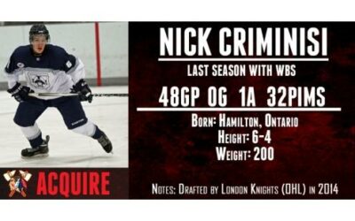 Tomahawks Acquire Criminisi From Wilkes-Barre/Scranton