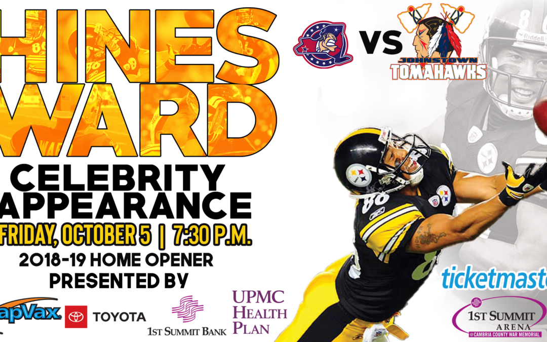 Hines Ward to Drop Ceremonial First Puck, Meet Fans during Home Opener