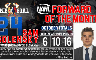 Solensky Closes Impressive October with Forward of the Month Honors