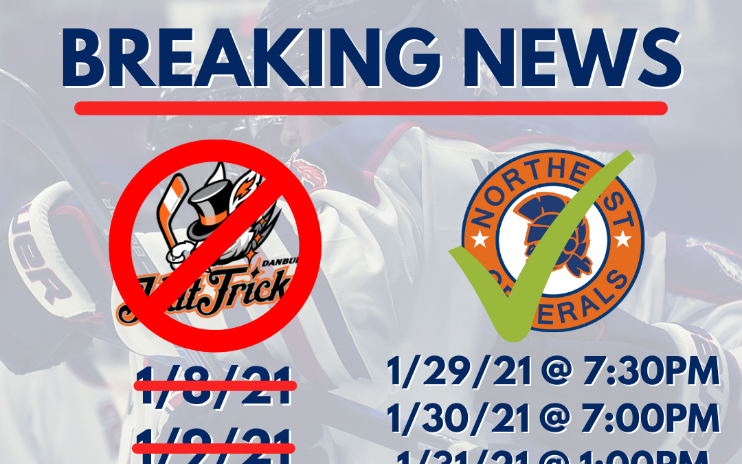 DANBURY UNABLE TO TRAVEL; TOMAHAWKS ADD THREE HOME GAMES IN JANUARY  