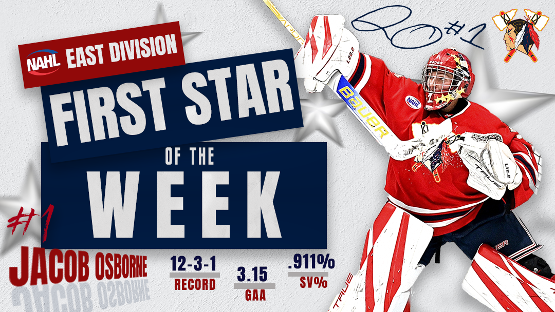 JACOB OSBORNE NAMED NAHL EAST DIVISION STAR OF THE WEEK