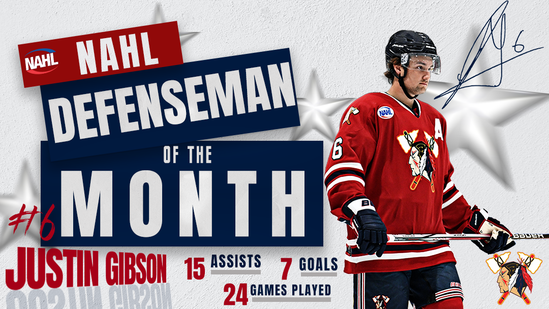 Justin Gibson Named NAHL Defenseman of the Month