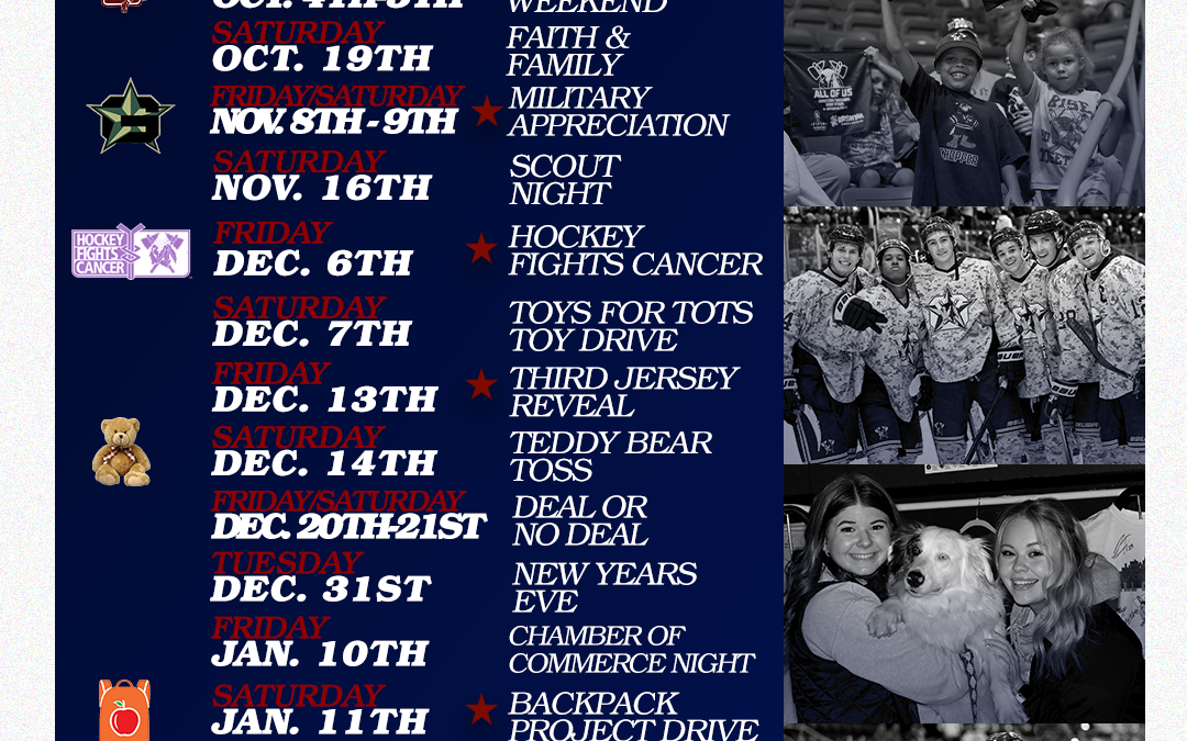 2024-25 TOMAHAWKS PROMO SCHEDULE